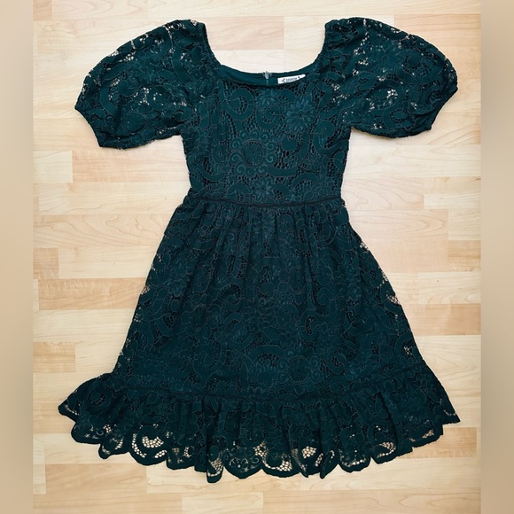 Nanette Lepore Forest Green Lace A-Line. EUC. Size 2. - Picture 2 of 10